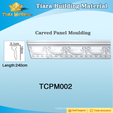 La venta caliente PU talló las molduras de pared para el techo y la pared decorativos TCPM002